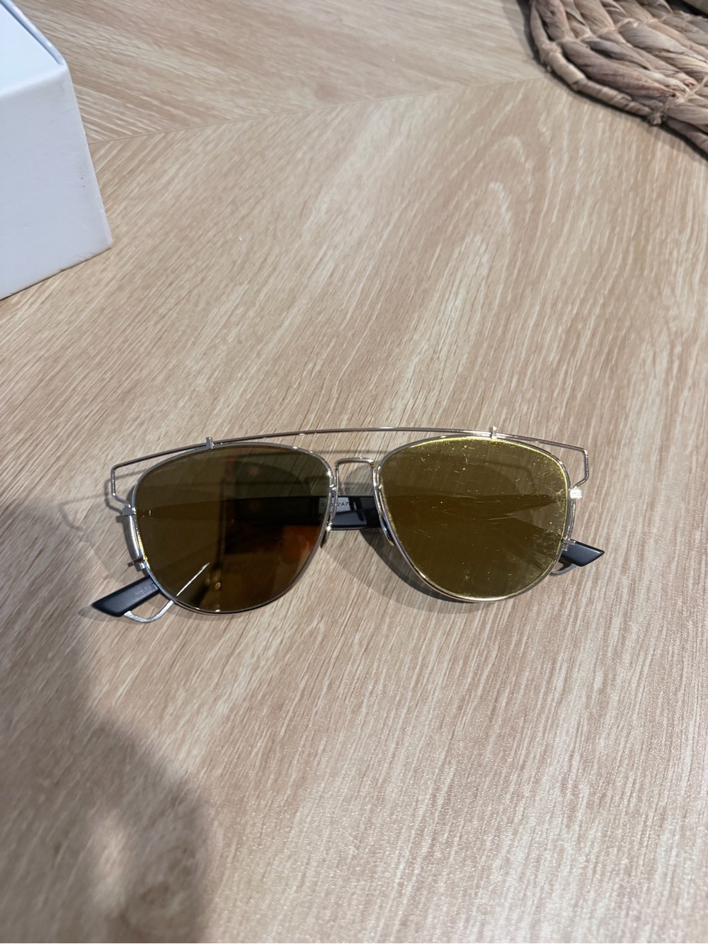 Dior Gold Frame Sunglasses with Brown-Gold Lenses
